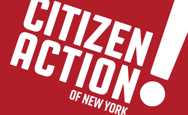 Design Choice are brand design specialists: Citizen Action of New York logo in white on a red background