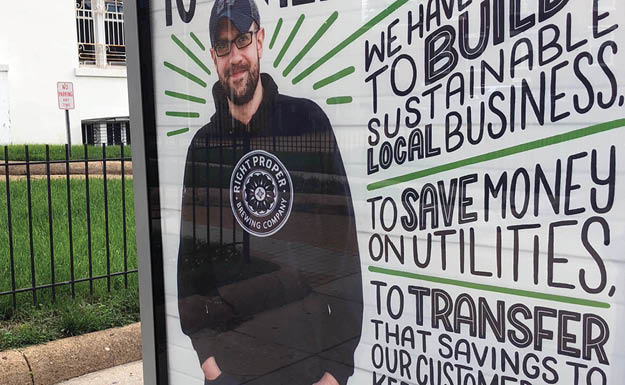Design Choice are marketing campaign art directors and designers. Closeup of a DCSEU marketing campaig ad at a DC bus shelter