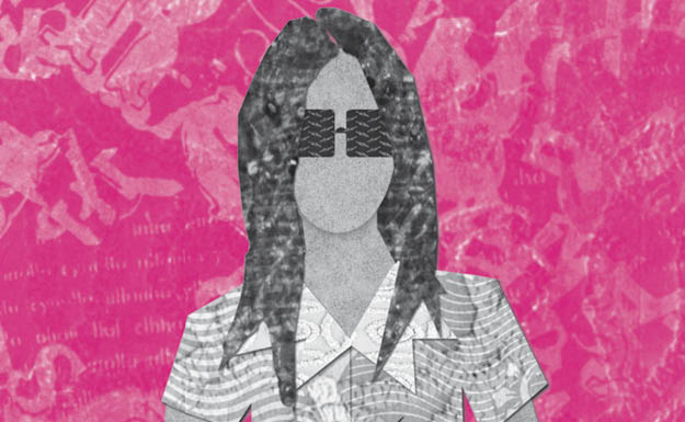 Design Choice are publication design specialists:Cut paper and illustration of a woman from the 70s